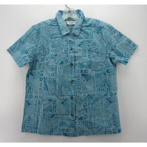 Tori Richard Uniforms Top Medium Hawaiian Shirt Loop Collar Pineapple
